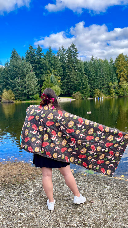 Tacos pattern Beach Towel Backpack - 2-in-1 Sand-Free, Quick-Dry, & Versatile!
