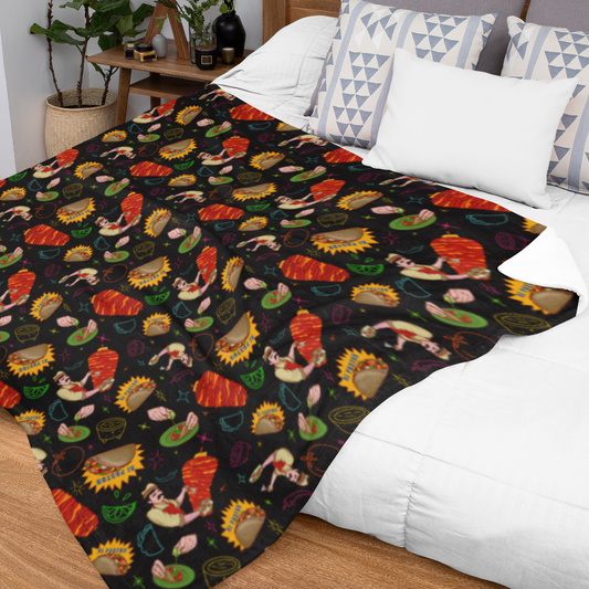 Tacos pattern 2 in 1: Blanket-Backpack
